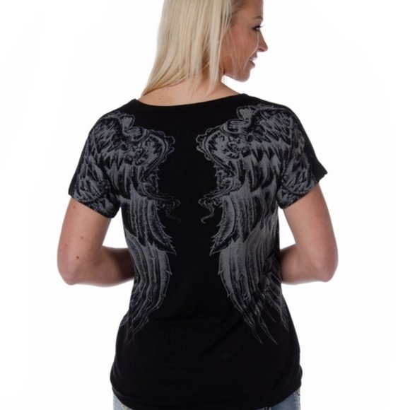 New Eagle Wings Design w/Front and Back Embellished by Rhinestone - Picture 2 of 3
